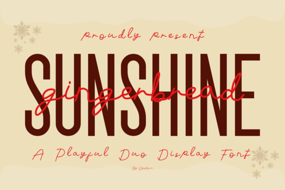 Sunshine Gingerbread: A Playful Duo Display Font for Warm Designs